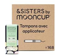 &SISTERS® Mooncup Tampons applicateurs en carton Medium/Super Plus Flow, voile et noyau en coton biologique, 168 tampons