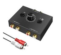 Sisyeuo Changeur de sortie 2 en 1 avec bouton de commande et bouton muet | Boîtier 2 entrées 1 sortie avec bouton de commande pour home cinéma et équipement professionnel avec bouton muet