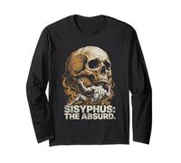 Sisyphus The Absurd Vintage Philosophical Skull Manche Longue