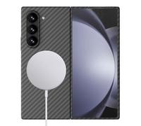 Sisyphy Coque en Aramide pour Compatible avec MagSafe Samsung Galaxy Z Fold 6 5G avec Texture en Carbone (Noir 1500D), Super Mince Douce mais Robuste, Coque Arrière Snap-on