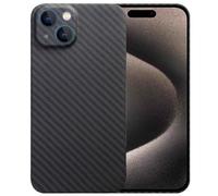 Sisyphy Coque en Aramide pour iPhone 15 avec Texture en Carbone, Super Mince Douce mais Robuste, Coque Arrière Snap-on Compatible avec la Charge sans Fil