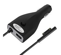 Sisyphy Surface Pro Chargeur de Voiture, Compatible avec Microsoft Surface Pro 3/4/5/6/7, Surface Go 4/3/2/1, Surface Laptop 5/4/3/2/1, Port USB 5V 2,1A Inclus, Alimentation 42W 12V 2,58A
