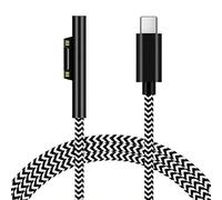 Sisyphy Surface vers USB C Câble de Charge (Zèbre Tressé en Nylon 1,8m), Compatible avec Microsoft Surface Pro 7/6/5/4/3 Go3/2/1 Laptop4/3/2/1, Nécessite Un Chargeur USB-C de 45W 15V/3A