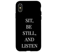 Sit Be Still and Listen - Citation littéraire Minimaliste Coque pour iPhone X/XS