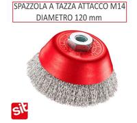 SIT Brosse Circulaire 120 MM Fils Acier Ondulé Fixation M14