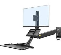Sit Stand Support Mural Réglable en Hauteur pour écrans de 19 à 27 Pouces avec Plateau Clavier, Capacité de Charge de 2 à 9 kg VESA 75/100 MB32