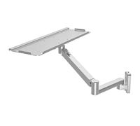 Sit-Stand Wall Mounted Mouse and Keyboard Bracket, Pneumatic Spring Keyboard and Mouse Shelf, Height Adjustable, Full Motion Swivel, Holds Up to 10KG, for Office, Industrial(B,61CM)