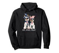 Sit Stay Slay Funny Yorkshire Cute Sassy Dog Lover Sweat à Capuche