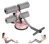 Sit Up Bar, Sit Up Appareil d'entraînement abdominal avec double ventouse et design à double barre, appareil d'entraînement abdominal avec corde de traction, assistant pour abdominaux, poudre grise