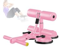 Sit Up Bar Sol,Appareil Aide Entraînement Abdominaux - 3 Ventouses,Hauteur Réglable,avec Tapis Yoga,Bandes de Résistance,Capacité 716lb,Fitness Domicile Femmes Hommes(Pink,B)