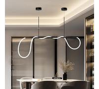 SITAFU Lustre LED moderne, spirale, or, lustre de salle à manger, éclairage d'îlot de cuisine, plafonnier suspendu ajustable, 47.2 pouces, lampes télécommandées