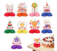 SITAKEGS Décoration de Fête 3D en Nid d'Abeille, Lot de 9 Pièces Centre de Table Anniversaire Coloré, Fournitures de Décoration en Nid d'abeille gâteaux d'anniversaire pour Hommes, Femmes (2)