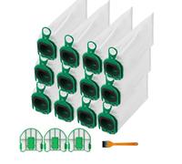 Sitbfoam Lot de 12 sacs d'aspirateur pour Vorwerks Kobold VB100 FP100, compatibles avec Vorwerk Kobold VB100 FP100, avec 3 filtres, sacs filtrants de rechange pour Kobold et 1 brosse de rechange