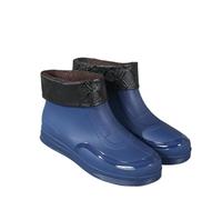 SITBXO Bottes de pluie for hommes, chaussures sport d'extérieur à tube court, cyclisme, travail, jardin, en caoutchouc, surchaussures légères et imperméables Bottes de pluie homme(Blue-Plush,41)