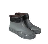 SITBXO Bottes de pluie for hommes, chaussures sport d'extérieur à tube court, cyclisme, travail, jardin, en caoutchouc, surchaussures légères et imperméables Bottes de pluie homme(Grey-Plush,40)
