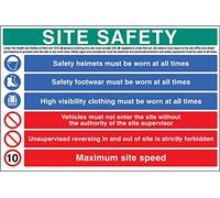 Site Safety - chapeau dur, hivis, bottes, panneau de sécurité rigide en PVC