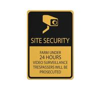 Site Security Farm Under 24 Hours - Panneau de sécurité pour la maison, les entreprises, l'allée - 30,5 x 20,3 cm
