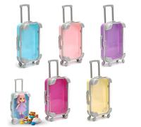 sitengjun 5 Pièces Valise de Voyage Miniature,Mini Valise Cadeau de Voyage,Caisse de Vacances,pour Anniversaire,Mariage,Boîte de Rangement pour Bons de Voyage pour Offrir aux Enfants 5 Couleurs