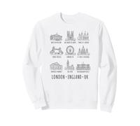Sites de Londres, Angleterre, Black Line Art Sweatshirt