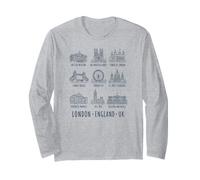 Sites de Londres, Angleterre, Navy Line Art Manche Longue