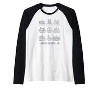 Sites de Londres, Angleterre, Navy Line Art Manche Raglan