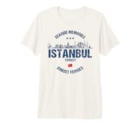 Sites et Monuments d'Istanbul Drapeau de la Turquie T-Shirt Haut de Gamme