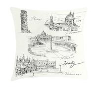 Sites Historiques Italiens Incontournables : Venise,Rome,Florence,Pise Taie Oreiller avec Fermeture Éclair Housse De Coussin Confortable Housses De Coussins pour Salon 45X45Cm