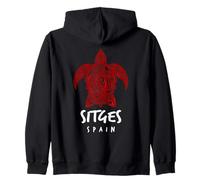 Sitges Espagne Tribal Tortue de mer Océan Art Design Sweat à Capuche