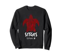 Sitges Espagne Tribal Tortue de mer Océan Art Design Sweatshirt