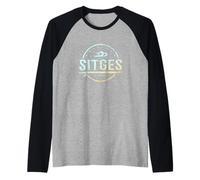 Sitges España - Retro Sitges Espagne Vintage Surf Manche Raglan