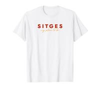 Sitges. My Place to be. T-Shirt Graphique avec Valeur, Homme, Blanc, M
