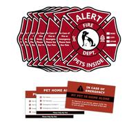 SITHON Autocollant Alerte Animaux - 6 Autocollants Statiques Double Face pour Fenêtres et Portes - Résistant UV et Imperméable - Avec 3 Cartes Portefeuille pour Urgences