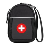 SITHON Sac à Médicaments Vide - Mini Trousse à Pharmacie Organisateur de médicaments Isotherme portable pour Auvi Q, Spray Nasal, allergie Meds, L'asthme Inhaler pour Voyage l'extérieur Enfan, (Noir)