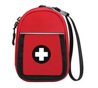 SITHON Sac à Médicaments Vide - Mini Trousse à Pharmacie Organisateur de médicaments Isotherme portable pour Auvi Q, Spray Nasal, allergie Meds, L'asthme Inhaler pour Voyage l'extérieur Enfan, (Rouge)