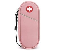 SITHON Sac à Médicaments Vide - Trousse à Pharmacie Organisateur de médicaments Isotherme portable pour 2 EpiPen, Auvi Q, Spray Nasal, allergie Meds, L'asthme Inhaler pour Voyage l'extérieur, (Rose)