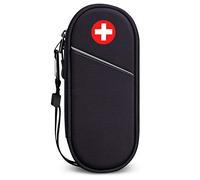 SITHON Sac à Médicaments Vide - Trousse à Pharmacie Organisateur de médicaments Isotherme Portable pour 2 EpiPen, Auvi Q, Spray Nasal, allergie Meds, L'asthme Inhaler pour Voyage l'extérieur, (Noir)