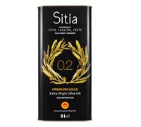 SITIA Premium Gold | Huile d'Olive Extra Vierge 5 l | Crète | Polyphénols | Olives Koroneiki, extraction à froid, 0,2% acidité, AOP Sitia Lasithiou Kritis, récolte récente, cuisson, friture, salades
