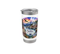 Sitka Alaska, AK, USA Viillage, Pacific Passage, Pêche Gobelet isotherme en acier inoxydable double paroi