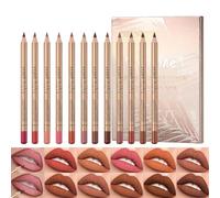 Sitovely 12 couleurs Mince Ensemble de crayons à lèvres, Lip Liner Pencil Set, Crayon à Lèvres Onctueux et Crémeux, Rouge à lèvres mat Stylo à lèvres étanche, Natural Lip Pen Makeup (A, M)