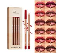 Sitovely 12PCS Crayon à lèvres,Lip Liner Pencil Set, Stylo crayon à lèvres longue tenue,Gobelet antiadhésif,Formule crémeuse et anti-taches,Coffret cadeau de rouge à lèvres mat à texture lisse(B, M)