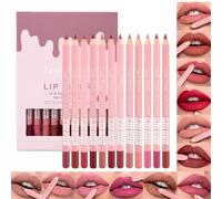 Sitovely Ensemble de Crayons à lèvres Mats, Matte Lip Liner Pencil Set, 12 couleurs Lisse Nude Crayon à lèvres Crémeux, Rouge à Lèvres Velours Mat fin, Crayon à Lèvres Hautement Pigmenté pour Femmes