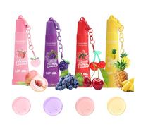 Sitovely Lot de 4 baumes à lèvres hydratants - Repulpant - Goût fruité - Baume à lèvres transparent - Hydrating Lip Oil - Gloss à lèvres nourrissant - Repairing Lightening Lip Line