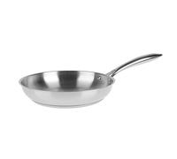 Sitram 711602 Poêle Charleston Ø 24 cm en acier inoxydable Triply - Fond épais pour diffusion optimale de la chaleur - Manche inox riveté ergonomique - Tous feux dont induction