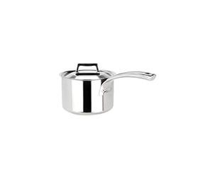Sitram 711662 Casserole Acier Inoxydable qualité Professionnelle SAINT GERMAIN Ø16 cm / 2 L - Fabriquée en FRANCE - tous feux dont induction - Couvercle et Manche en inox, Argent