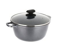Sitram 714222 Faitout Fonte Aluminium Intérieur effet Pierre Ø24cm H11cm - Revêtement anti-adhésif 2 couches sans PFOA, Couvercle Vapeur en Verre, Poignées fonte d'aluminium - Tous feux dont induction