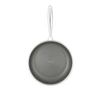 Sitram 715065 Poêle en Acier Inoxydable Triply Ø 28 cm - Revêtement Nid d'Abeille Anti-Adhésif et Anti-rayures, sans PFOA - Tous Feux dont Induction, Gris Inox