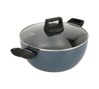 Sitram 715448 Faitout Aluminium recyclé RAVIVE Ø 26 cm H 11 cm Revêtement intérieur Whitford Xylan 2 couches sans PFOA - Coloris Bleu - Avec couvercle vapeur en verre - Tous feux dont induction