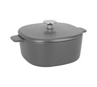 Sitram 716936 Cocotte Carrée en fonte émaillée 3 Litres - L 21.5 cm l 21.5 cm H 9 cm - Extérieur et Intérieur noir mat - bouchon en inox - toutes sources de chaleur y compris induction et four
