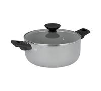 Sitram 716955 Faitout en aluminium gris SILICE Ø24 cm H.6,5 cm - Revêtement Antiadhésif Sain en Céramique garanti sans PFAS - Poignées thermorésistantes + couvercle en verre - Tous feux dont induction