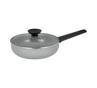 Sitram 716957 Poêle Sauteuse en aluminium gris SILICE Ø24 cm avec Couvercle Verre - Revêtement Antiadhésif Sain en Céramique garanti sans PFAS - Manche thermorésistant - Tous feux dont induction
